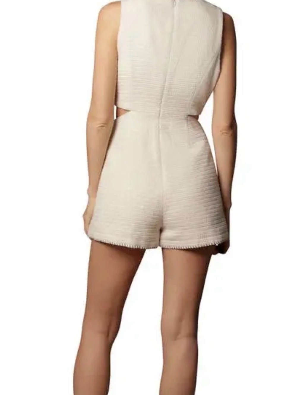 Avec Les Filles Cream Square-Neck Cutout Mini Dress - Picture 3 of 7